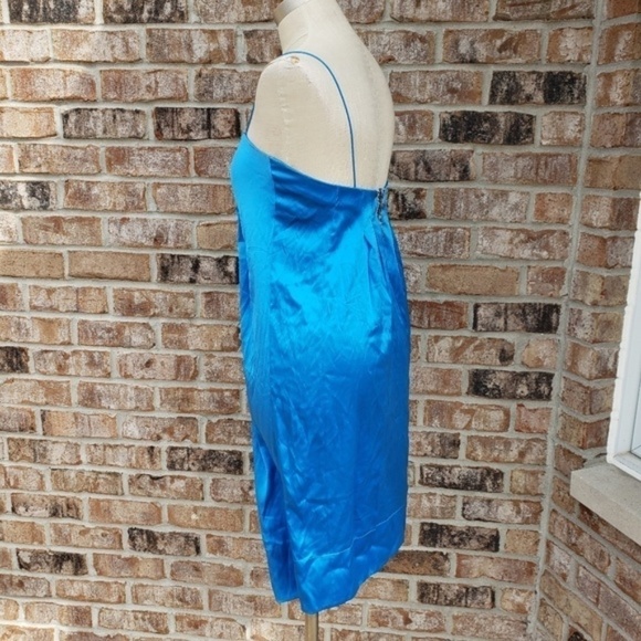 Rebecca Taylor Silk Stretch Slip Dress Blue size 4 - Picture 4 of 7